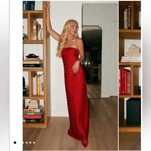 Show me your mumu Taylor tube dress in red